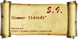 Simmer Ildikó névjegykártya